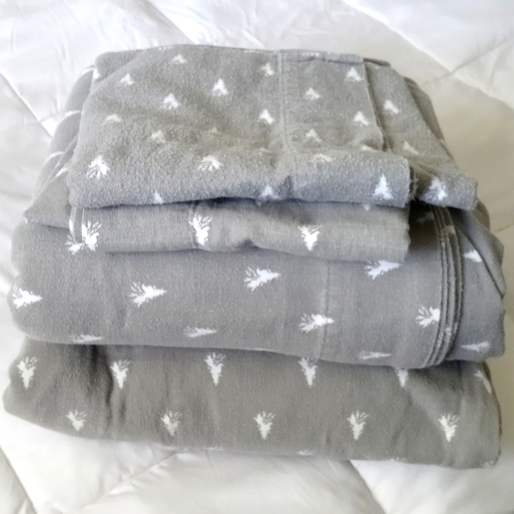 DOVE GRAY WARM & COZY COTTON FLANNEL KING SHEET SET
